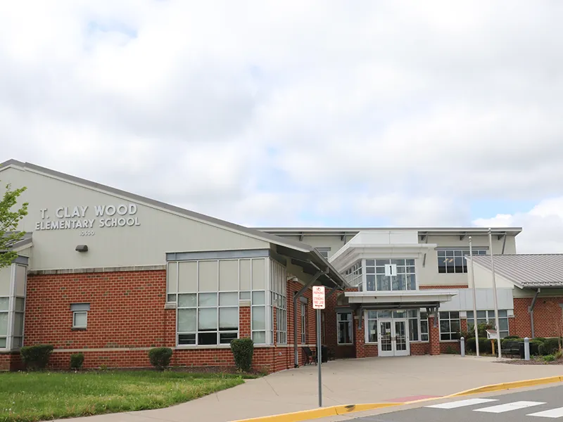 T. Clay Wood Elementary School building entrance