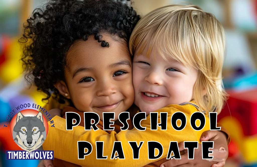 Two preschool children hugging